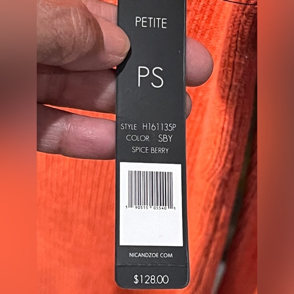 Nic and Zoe Small Petite Orange long‎ sleeve sweater - Picture 2 of 10